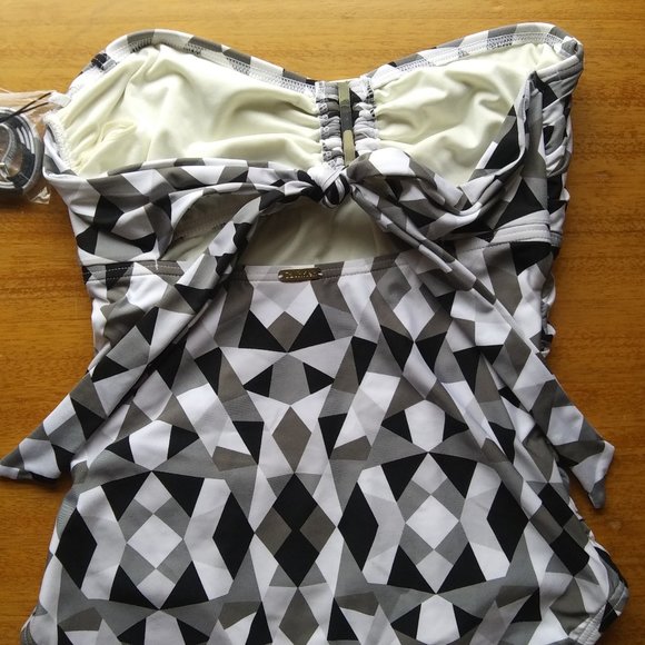 Calvin Klein NWT black white gray swimsuit size 4 - Picture 6 of 13